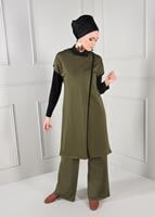 Vêtements hijab KAKI PANTALON À LARGE EN TRICOT 7220 