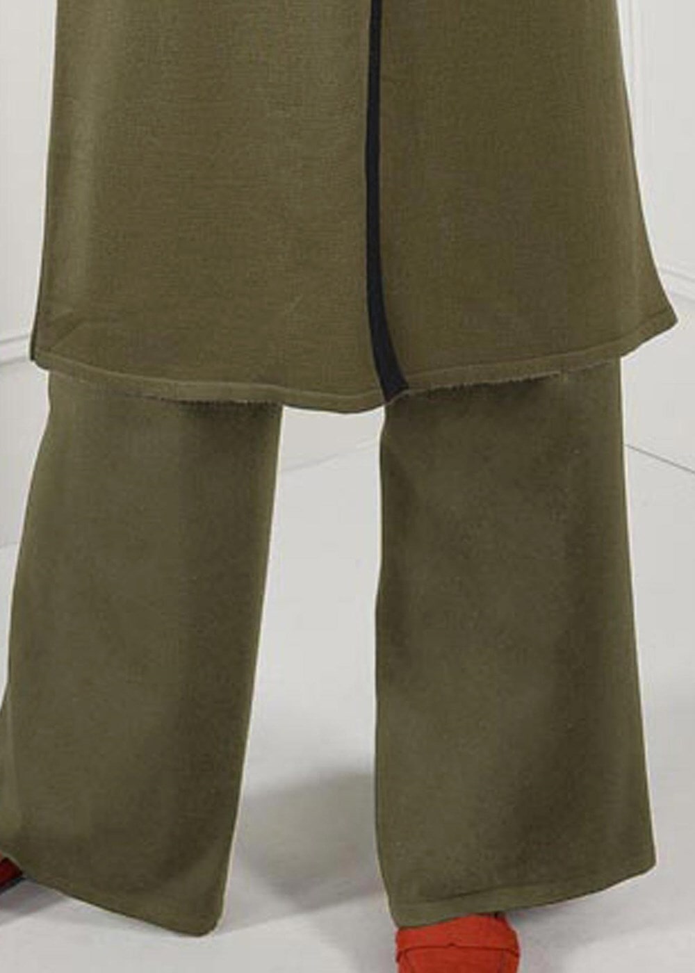 Vêtements hijab KAKI PANTALON À LARGE EN TRICOT 7220 