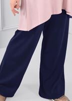 Tesettür giyim LACİVERT GENİŞ KESİM TRİKO PANTOLON 7220