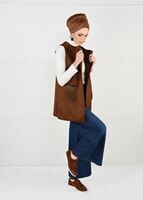 Tesettür giyim LACİVERT BOL KESİM KEMERLİ DENİM PANTOLON 8915 