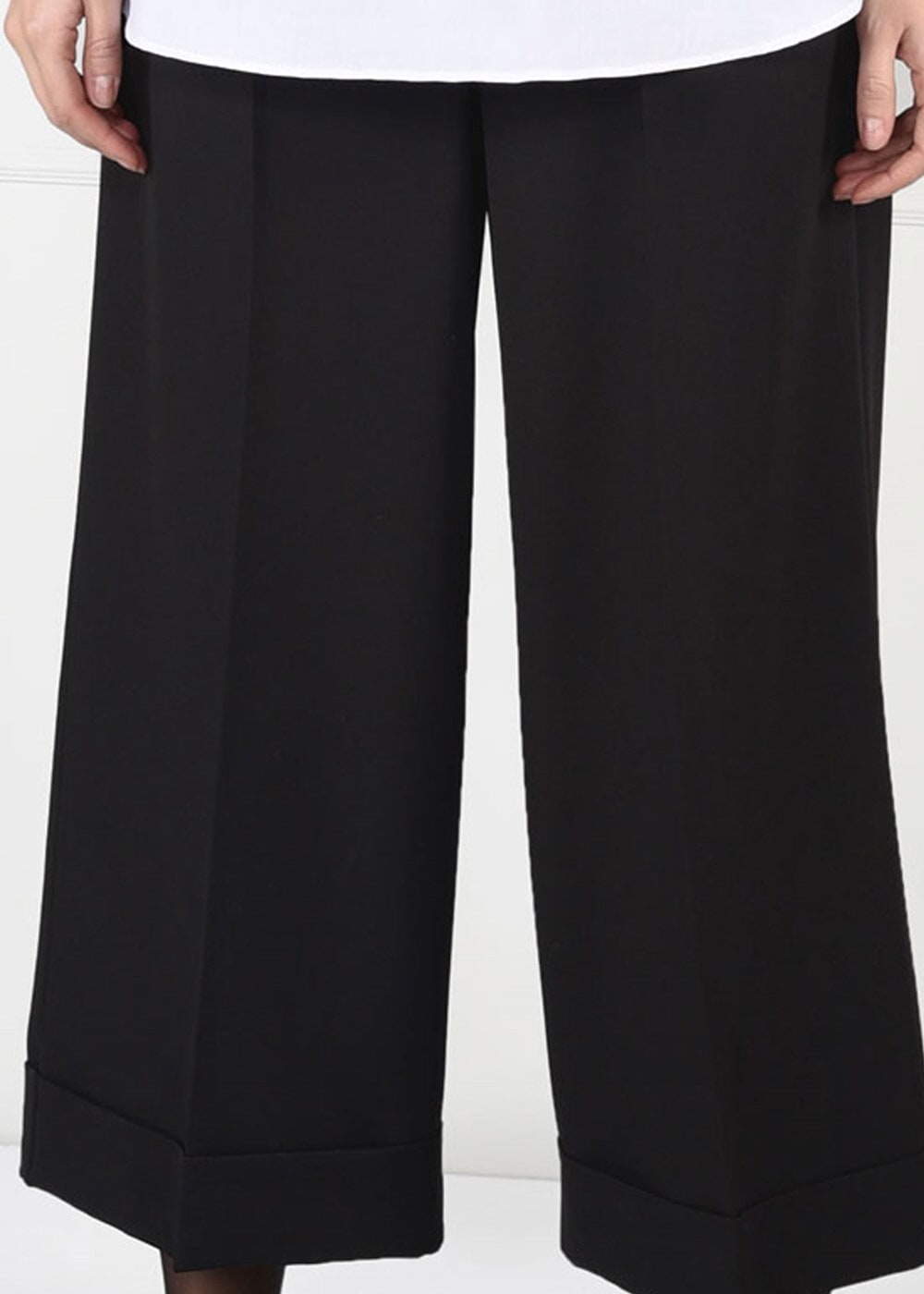 Tesettür giyim SİYAH SÜET LASTİKLİ PANTOLON  9954 