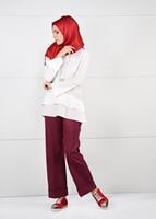 Hijab clothing CLARET RED SUEDE PANTS 9954 