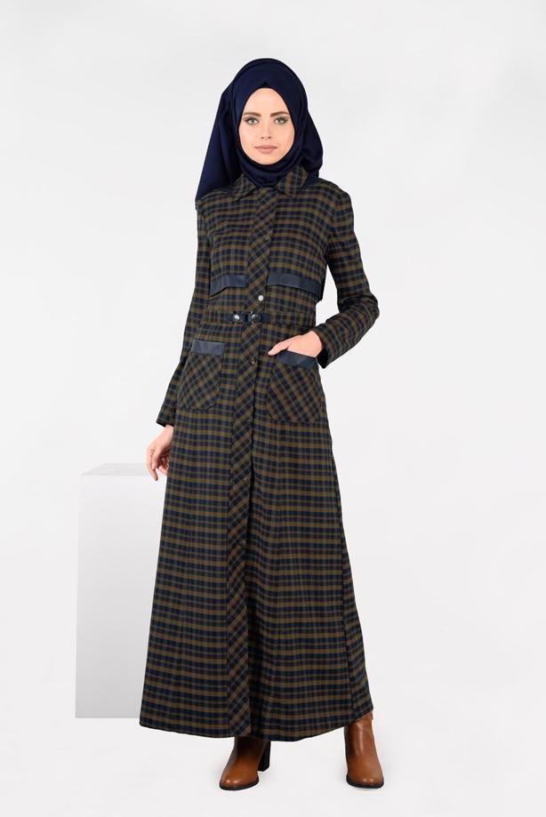 Tesettür giyim LACİVERT 1880-1 PARDESÜ - TRENDTESETTÜR