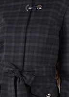 Tesettür giyim GRİ KARELİ KAPÜŞONLU PARDESÜ 1881-1