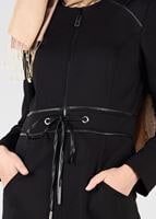 Tesettür giyim SİYAH BELİ BAĞCIKLI CEPLİ PARDESÜ 1923-1	