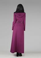 Tesettür giyim MOR BELİ BAĞCIKLI CEPLİ PARDESÜ 1923-1	