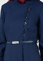 Tesettür giyim LACİVERT DÜĞME DETAYLI PARDESÜ 1854