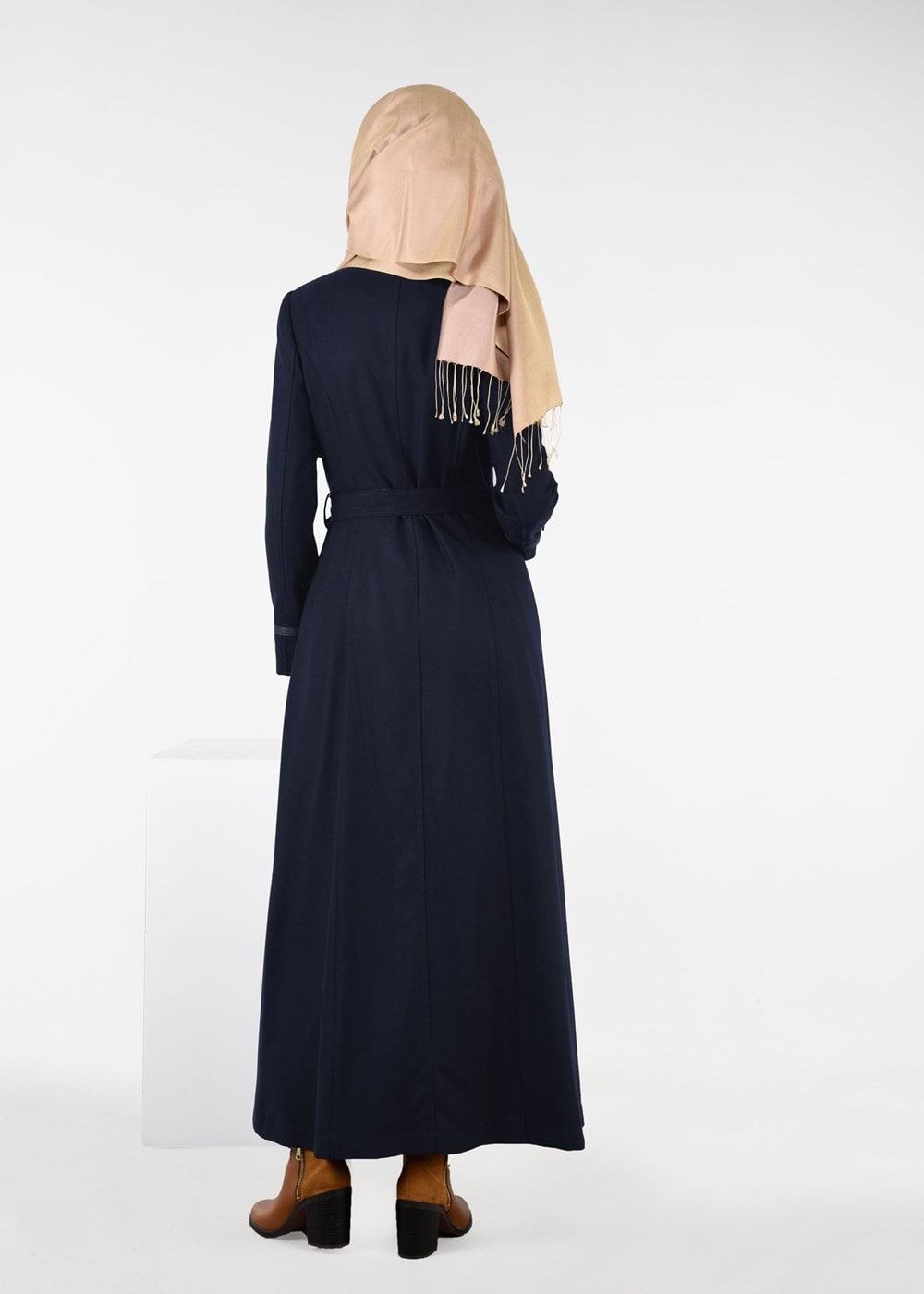 Tesettür giyim LACİVERT FERMUAR DETAYLI PARDESÜ 1876 