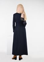 Tesettür giyim LACİVERT FERMUAR DETAYLI PARDESÜ 1876 