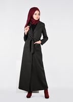 Tesettür giyim SİYAH BROŞLU İNCE KAŞE PARDESÜ 1878	