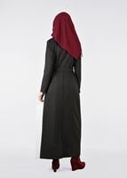 Tesettür giyim SİYAH BROŞLU İNCE KAŞE PARDESÜ 1878	
