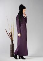 Tesettür giyim MOR BROŞLU İNCE KAŞE PARDESÜ 1878	