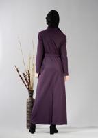 Tesettür giyim MOR BROŞLU İNCE KAŞE PARDESÜ 1878	