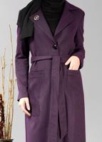 Tesettür giyim MOR BROŞLU İNCE KAŞE PARDESÜ 1878	