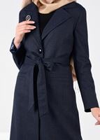 Tesettür giyim LACİVERT BROŞLU İNCE KAŞE PARDESÜ 1878	