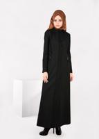 Tesettür giyim KAHVE PÖTİKARE KAPÜŞONLU PARDESÜ 1883