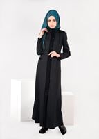 Tesettür giyim KAHVE PÖTİKARE KAPÜŞONLU PARDESÜ 1883