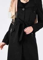 Tesettür giyim SİYAH YAKASI BAĞCIKLI CEP DETAYLI PARDESÜ 1894