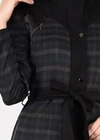 Tesettür giyim MAVİ ÇITÇITLI EKOSE PARDESÜ 1904