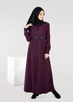 Tesettür giyim MÜRDÜM MANŞETLERİ YAKASI DETAYLI PARDESÜ 1932 