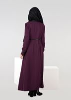 Tesettür giyim MÜRDÜM MANŞETLERİ YAKASI DETAYLI PARDESÜ 1932 
