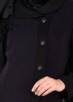 Tesettür giyim MÜRDÜM ÇİFT RENKLİ DÜĞMELİ PARDESÜ 1934