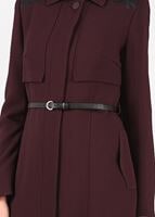 Tesettür giyim MÜRDÜM OMUZU DETAYLI DÜĞMELİ KEMERLİ PARDESÜ 1935