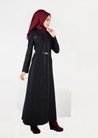 Tesettür giyim LACİVERT HAKİM YAKA PARDESÜ 1939