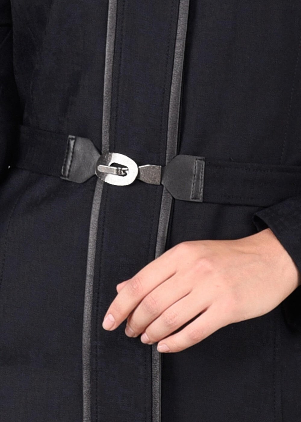 Tesettür giyim LACİVERT HAKİM YAKA PARDESÜ 1939