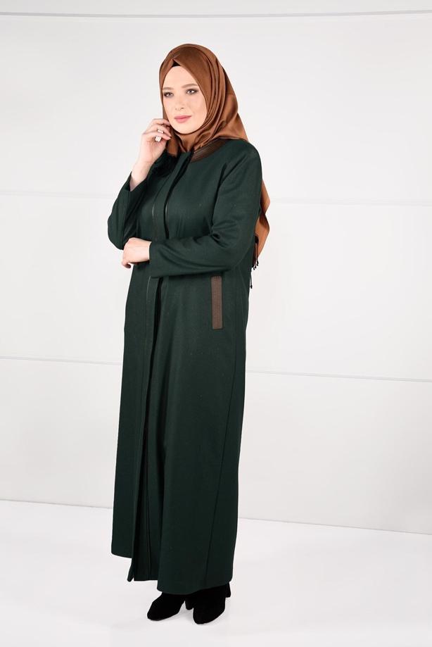 Vêtements hijab VERT PARDESSU À BANDES 1956  - TRENDTESETTÜR