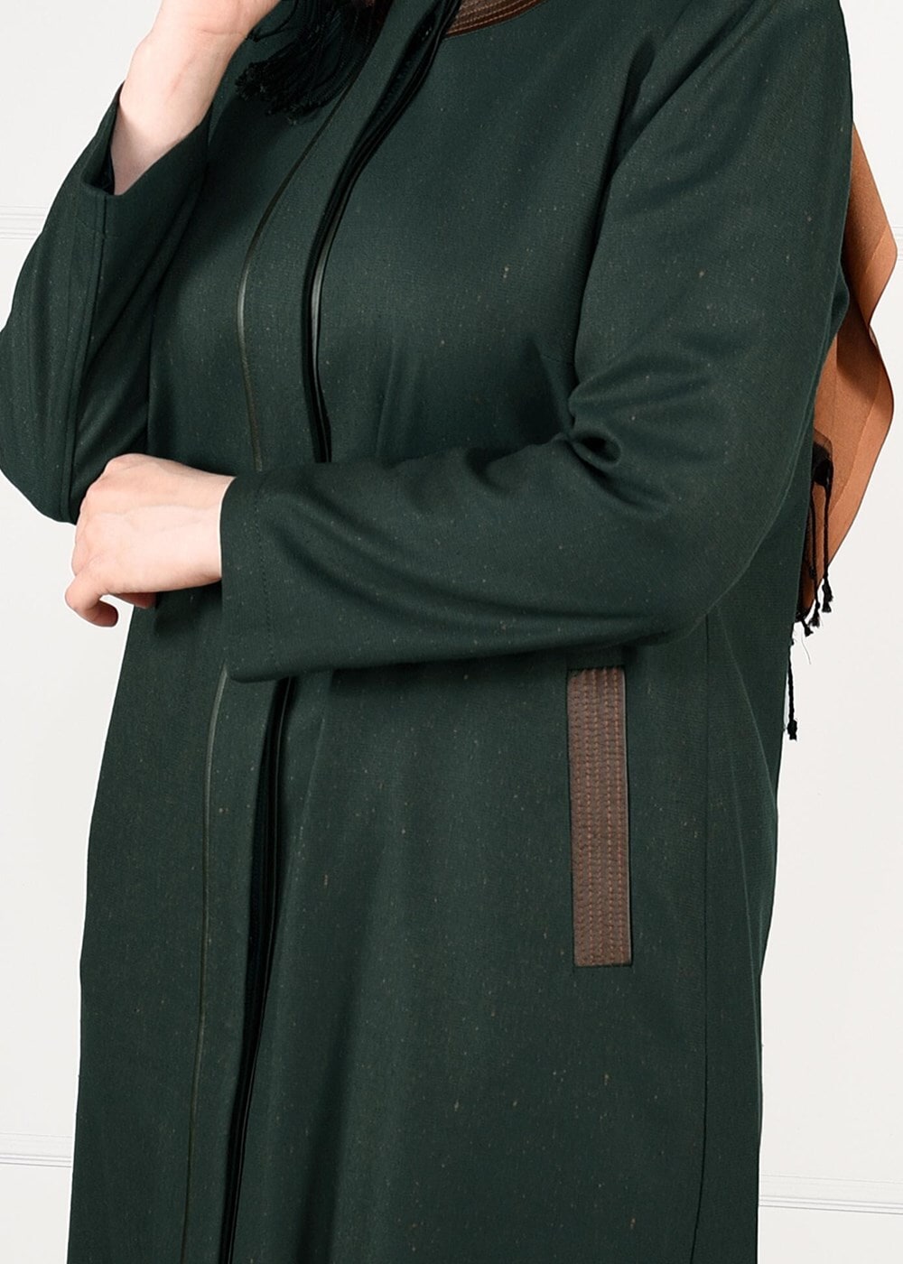 Vêtements hijab VERT PARDESSU À BANDES 1956 