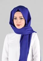 Tesettür giyim LACİVERT T 9879 ALVİNA KENDİNDEN DESENLİ ŞAL