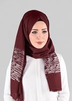 Tesettür giyim BORDO T 9886 ALVİNA İLAYDA ŞAL