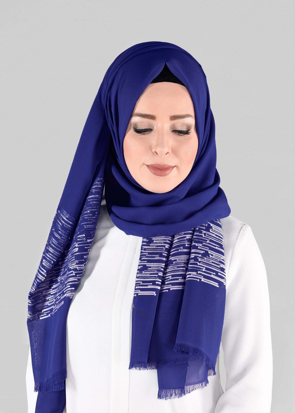 Tesettür giyim LACİVERT T 9886 ALVİNA İLAYDA ŞAL