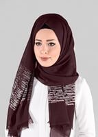Tesettür giyim BORDO T 9886 ALVİNA İLAYDA ŞAL