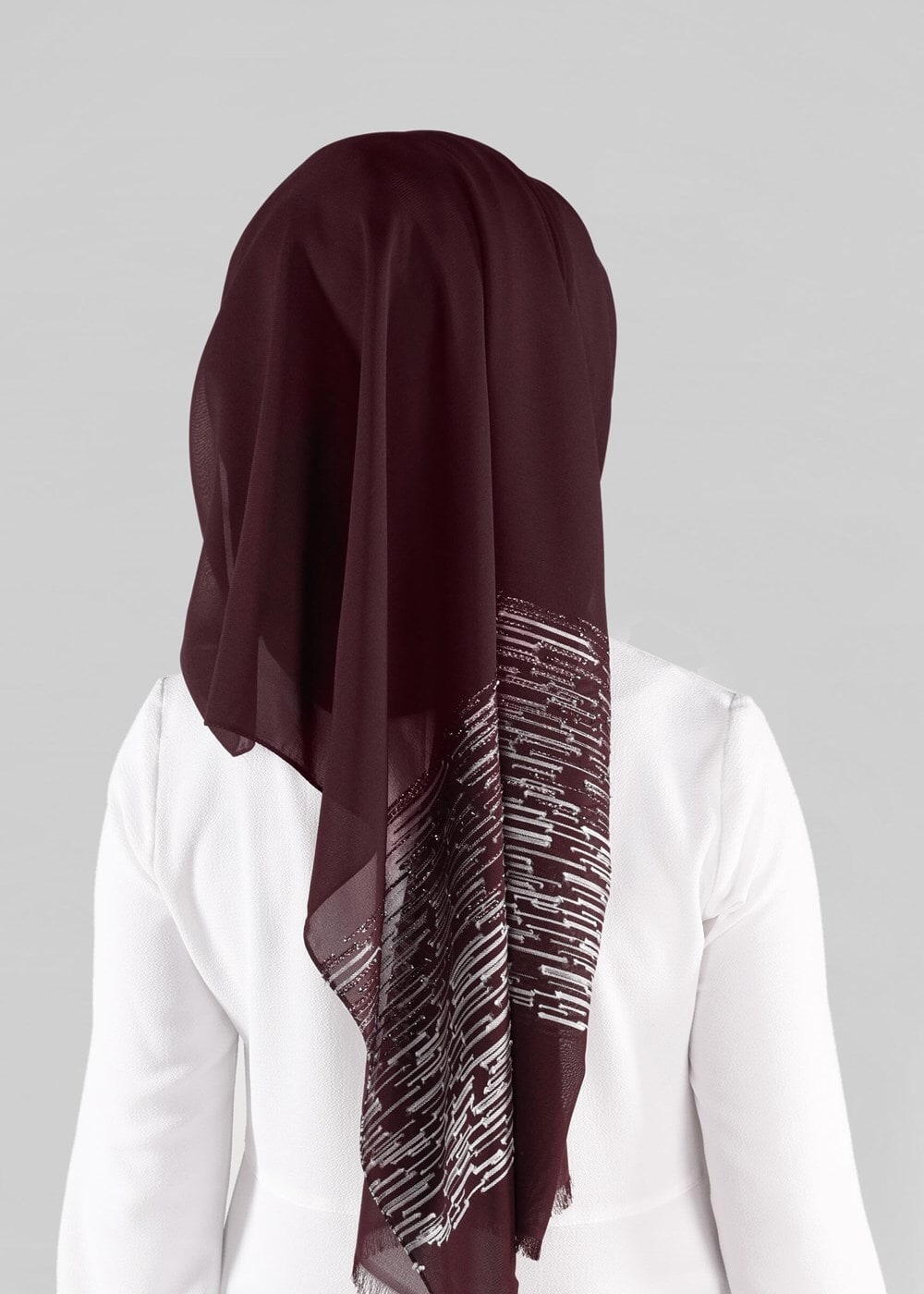 Tesettür giyim BORDO T 9886 ALVİNA İLAYDA ŞAL