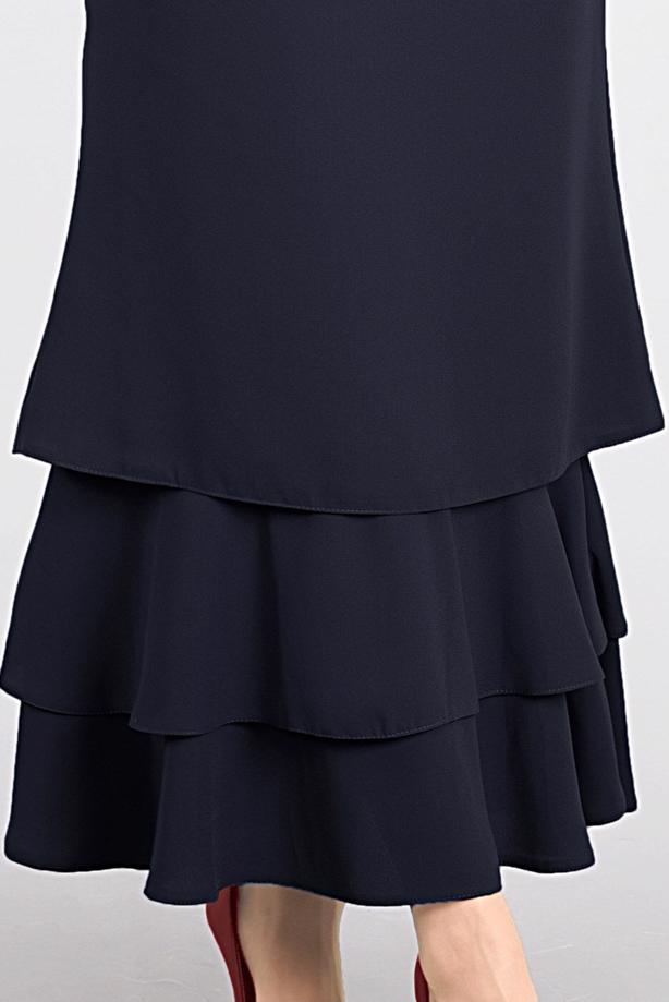 Tesettür giyim LACİVERT VOLANLI 2Lİ ETEK TAKIM 53108 - TRENDTESETTÜR