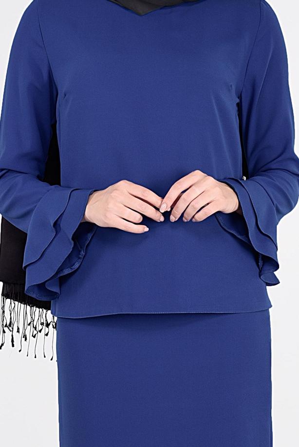 Tesettür giyim LACİVERT VOLANLI 2Lİ ETEK TAKIM 53108 - TRENDTESETTÜR