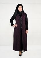 Vêtements hijab PRUNE ROBE EN JAQUARD À TAILLE-NOUÉE 3322 