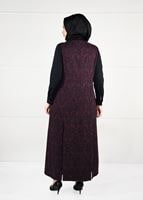 Vêtements hijab PRUNE ROBE EN JAQUARD À TAILLE-NOUÉE 3322 