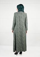 Tesettür giyim YEŞİL DESENLİ 2Lİ ELBİSELİ TAKIM 3331 
