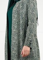 Tesettür giyim YEŞİL DESENLİ 2Lİ ELBİSELİ TAKIM 3331 