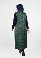 Vêtements hijab VERT ROBE À FLEURS IMPRIMÉES 3343 