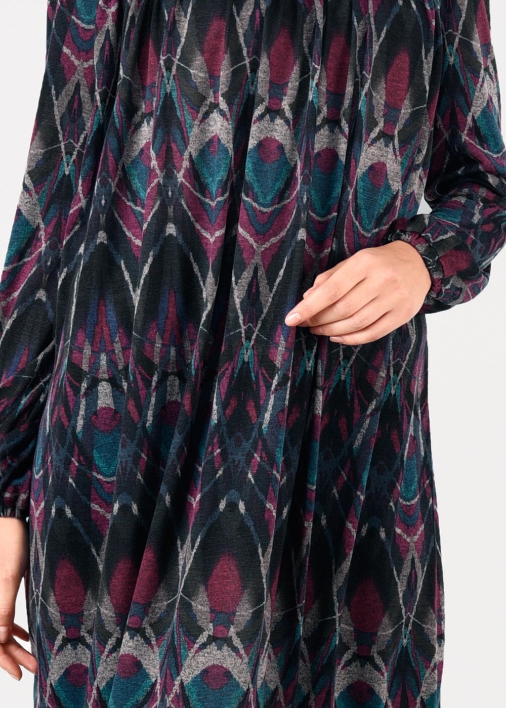 Tesettür giyim LACİVERT DESENLİ SALAŞ TUNİK 4865-1