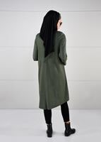 Tesettür giyim HAKİ İNCİ İŞLEMELİ GENİŞ KESİM TUNİK 03051