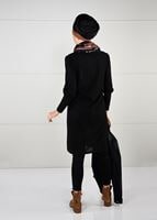 Tesettür giyim SİYAH FİTİLLİ ÖRME TUNİK 10351