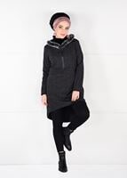 Tesettür giyim GRİ PELUŞLU FERMUAR DETAYLI TUNİK 13741