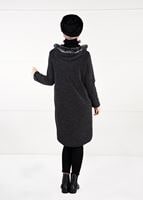 Tesettür giyim GRİ PELUŞLU FERMUAR DETAYLI TUNİK 13741