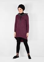 Tesettür giyim BORDO PELUŞLU FERMUAR DETAYLI TUNİK 13741