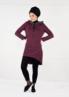 Tesettür giyim BORDO PELUŞLU FERMUAR DETAYLI TUNİK 13741